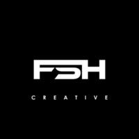 fsh letra inicial logo diseño modelo vector ilustración