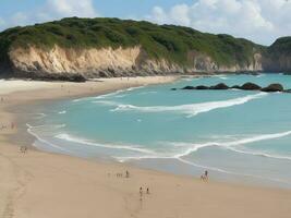 playa hermosa cerca arriba imagen ai generado foto