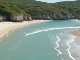 playa hermosa cerca arriba imagen ai generado foto