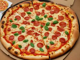 pizza beautiful close up image ai generated photo