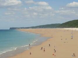 playa hermosa cerca arriba imagen ai generado foto