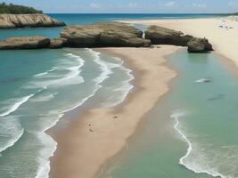 playa hermosa cerca arriba imagen ai generado foto