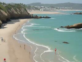 playa hermosa cerca arriba imagen ai generado foto