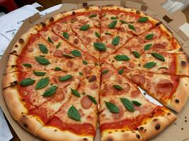 pizza beautiful close up image ai generated photo