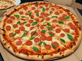 pizza beautiful close up image ai generated photo