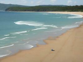 playa hermosa cerca arriba imagen ai generado foto