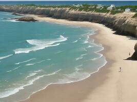 playa hermosa cerca arriba imagen ai generado foto