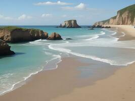 playa hermosa cerca arriba imagen ai generado foto