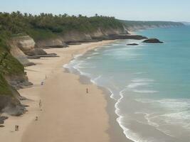 playa hermosa cerca arriba imagen ai generado foto