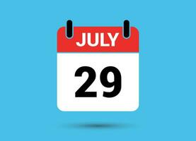 July 29 Calendar Date Flat Icon Day 29 Vector Illustration