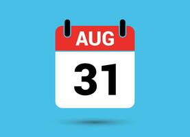 August 31 Calendar Date Flat Icon Day 31 Vector Illustration