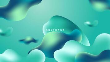 3D liquid green tosca colorful futuristic gradient vivid background suit for web landing page wallpaper banner backdrop presentation and much more Premium Vector