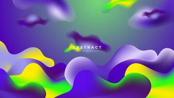 3D liquid purple green colorful futuristic gradient vivid background suit for web landing page wallpaper banner backdrop presentation and much more Premium Vector