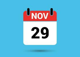 noviembre 29 calendario fecha plano icono día 29 vector ilustración