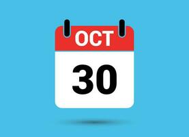 October 30 Calendar Date Flat Icon Day 30 Vector Illustration