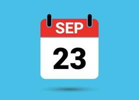 September 23 Calendar Date Flat Icon Day 23 Vector Illustration