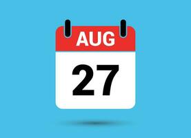 August 27 Calendar Date Flat Icon Day 27 Vector Illustration