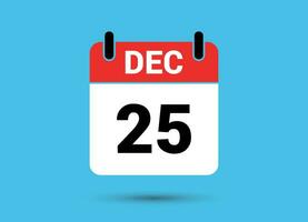 diciembre 25 calendario fecha plano icono día 25 vector ilustración