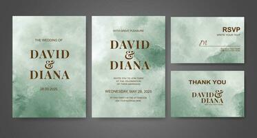 Wedding invitation with abstract watercolor background vector