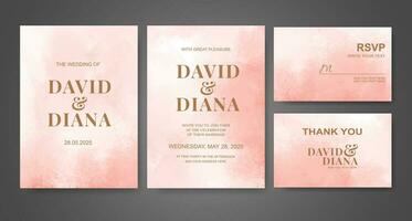 Wedding invitation with abstract watercolor background vector