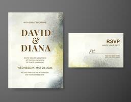 Wedding invitation with abstract watercolor background vector