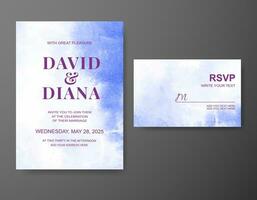 Wedding invitation with abstract watercolor background vector