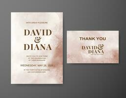 Wedding invitation with abstract watercolor background vector