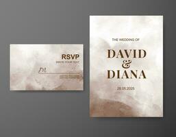 Wedding invitation with abstract watercolor background vector