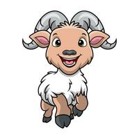 Cute goat cartoon on white background vector