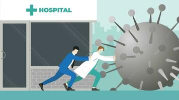 Business support and backup medical. Economic impact of virus pandemic vector