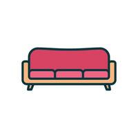 Couch icon to sit and relax vector