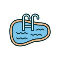 Swimming pool icon with ladder vector