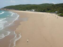 playa hermosa cerca arriba imagen ai generado foto