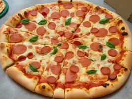 pizza beautiful close up image ai generated photo