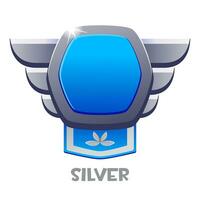 Silver Game badge, template for icon on white background vector