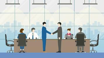 Business partner concept. Joint venture in conference vector