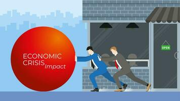 Business support and backup concept of economic impact vector