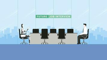 Job interviews and applications recruit by an artificial intelligence mechanism vector