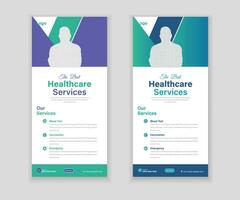 Medical Roll-Up Or Dl Flyer Design Template For Your Business vector