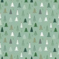 Seamless pattern with christmas tree and snowflakes. vector