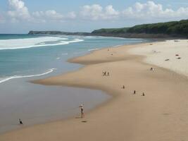 playa hermosa cerca arriba imagen ai generado foto