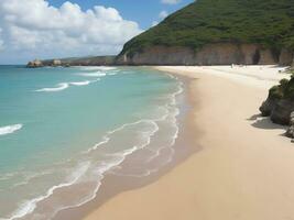 playa hermosa cerca arriba imagen ai generado foto