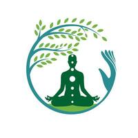 salud yoga meditación reiki imagen vector