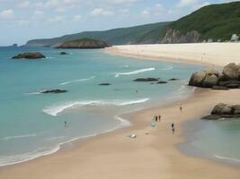 playa hermosa cerca arriba imagen ai generado foto