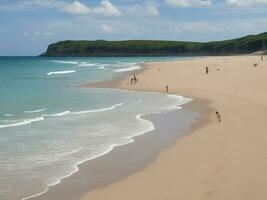 playa hermosa cerca arriba imagen ai generado foto