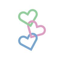 Looped hearts icon vector