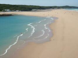 playa hermosa cerca arriba imagen ai generado foto