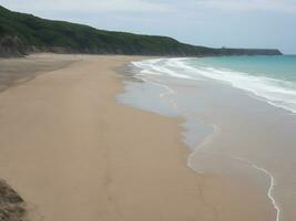 playa hermosa cerca arriba imagen ai generado foto