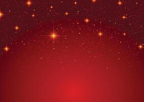 Christmas background with stars and red background vector