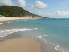 playa hermosa cerca arriba imagen ai generado foto